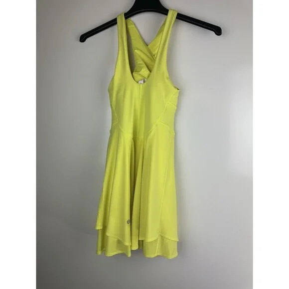 Lululemon Court Crush Dress Electric Lemon Yellow Tennis Pickleball Size 8 - Picture 7 of 16